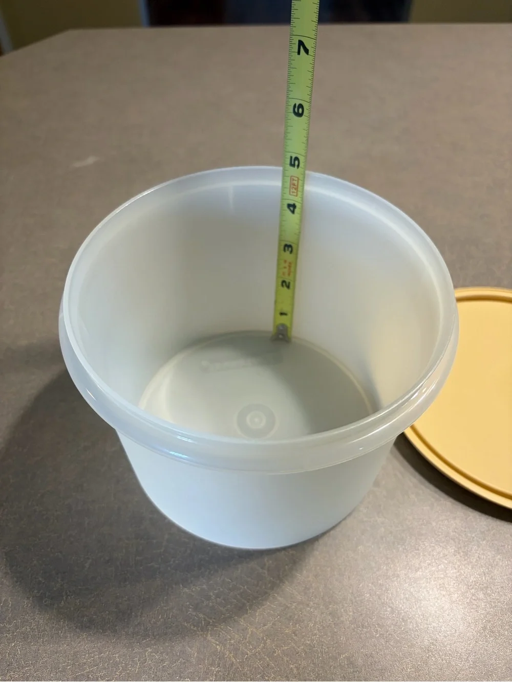 Tupperware Container Round With Tan Lid